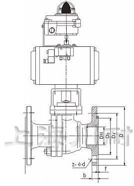 Q641F氣動(dòng)球閥結(jié)構(gòu)圖