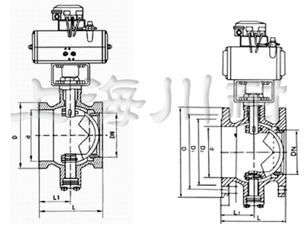 VQ647F氣動(dòng)V型球閥結(jié)構(gòu)圖