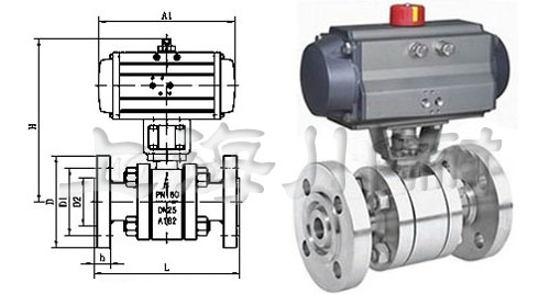 氣動(dòng)高壓鍛鋼球閥結(jié)構(gòu)圖