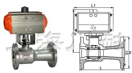 Q641M氣動高溫球閥結(jié)構(gòu)圖